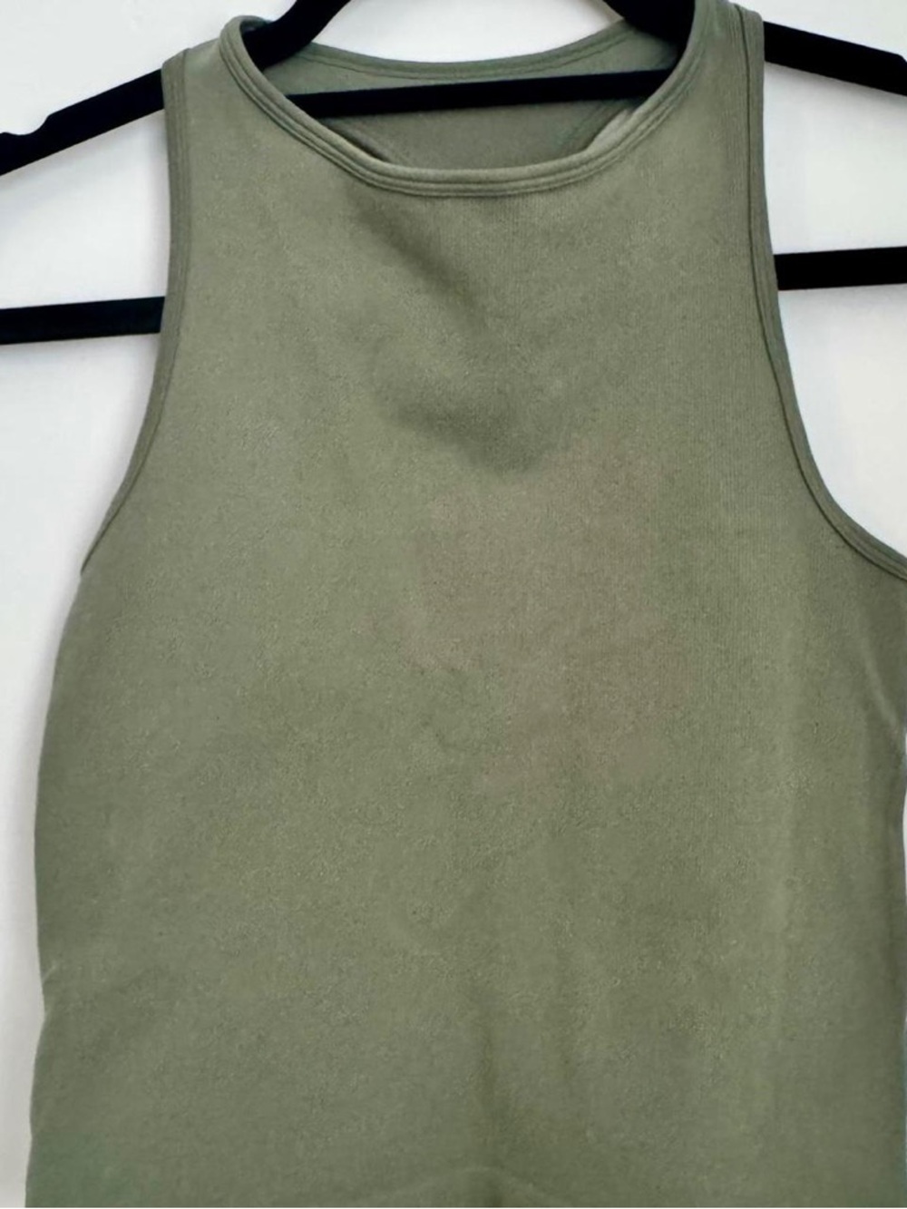 Free People Olive Green Ribbed Tank Top